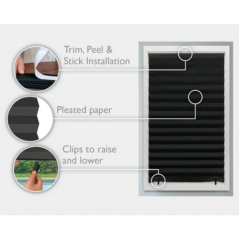 Store noir plissé sans outils noir No Tools. (1 pièce)