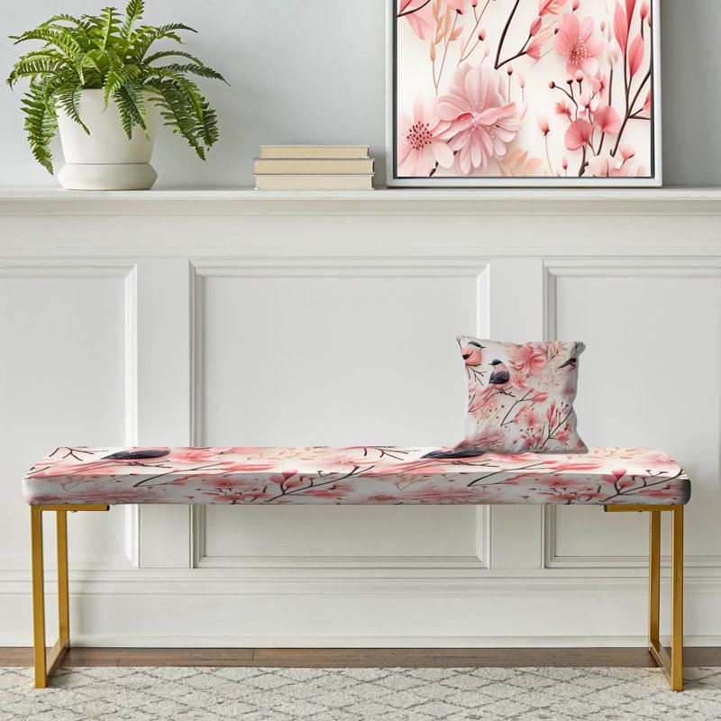 Banc rembourré scandinave Avian Elegance Serenity Blossoms - Floral