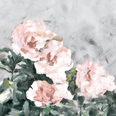 Blush Painted Texture Flower - Wrapped Canvas Painting