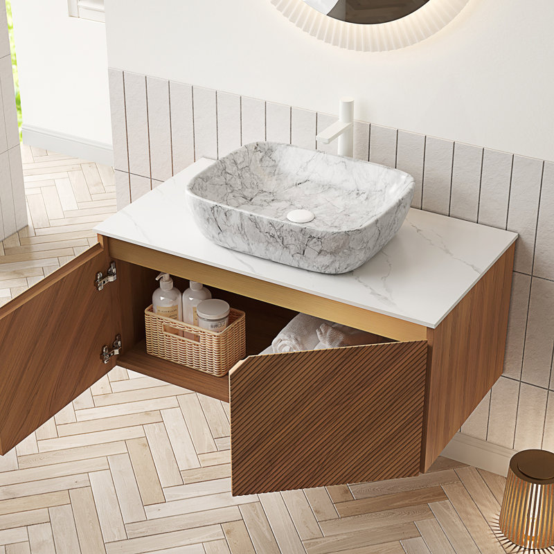 Meuble-lavabo flottant en sergé