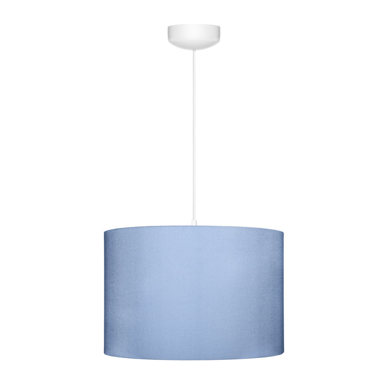 Hussey 1 - Light White Drum Pendant, Navy