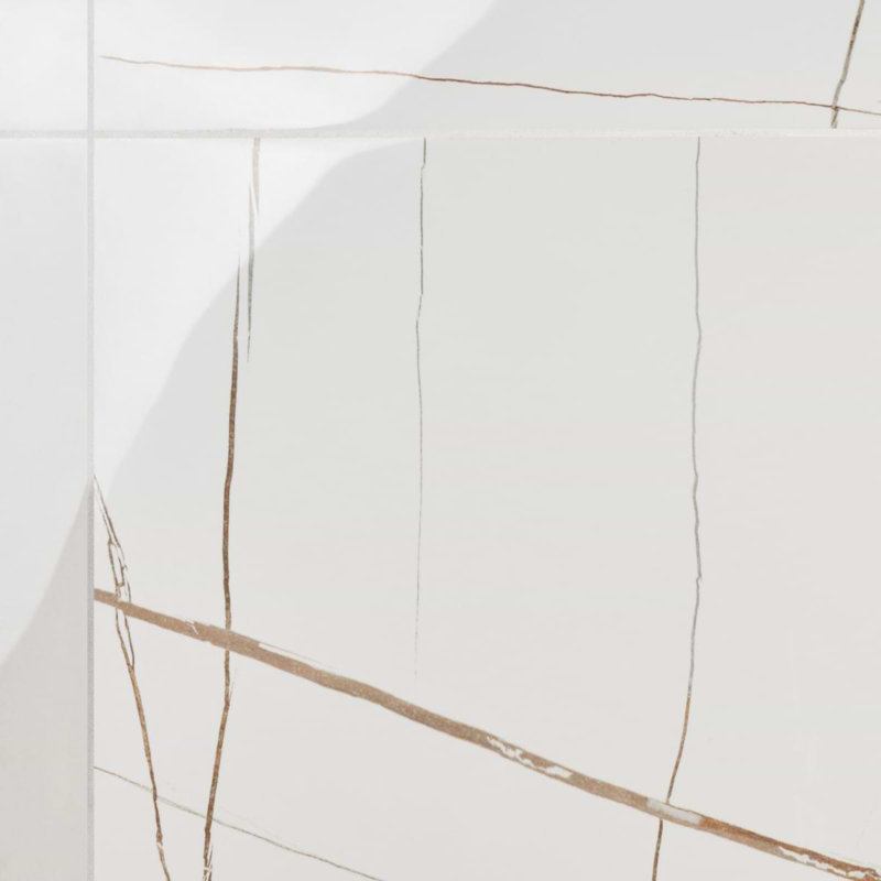 Minera 48X48 Marble Look Polished Porcelain Tile, Blanco White
