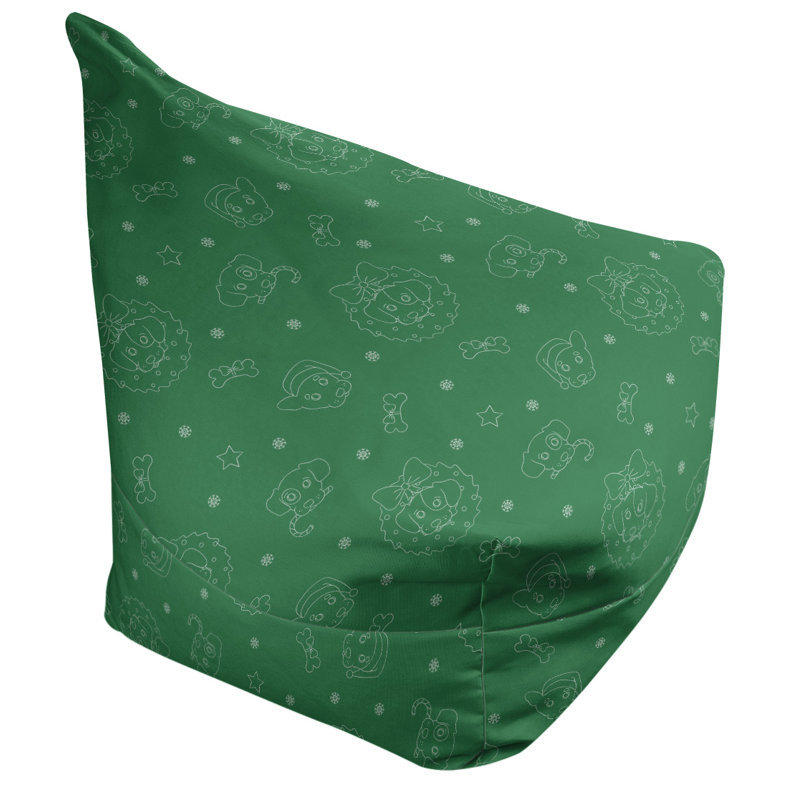 Red Geometric Bean Bag Lounger – Bold Triangle Print Seat for Game Rooms, Dorms & Cozy Corners, 25" H x 27" W x 30" D