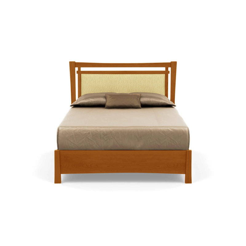 Monterey Upholstered Bed, California King, Ebony Leather, Autumn Cherry
