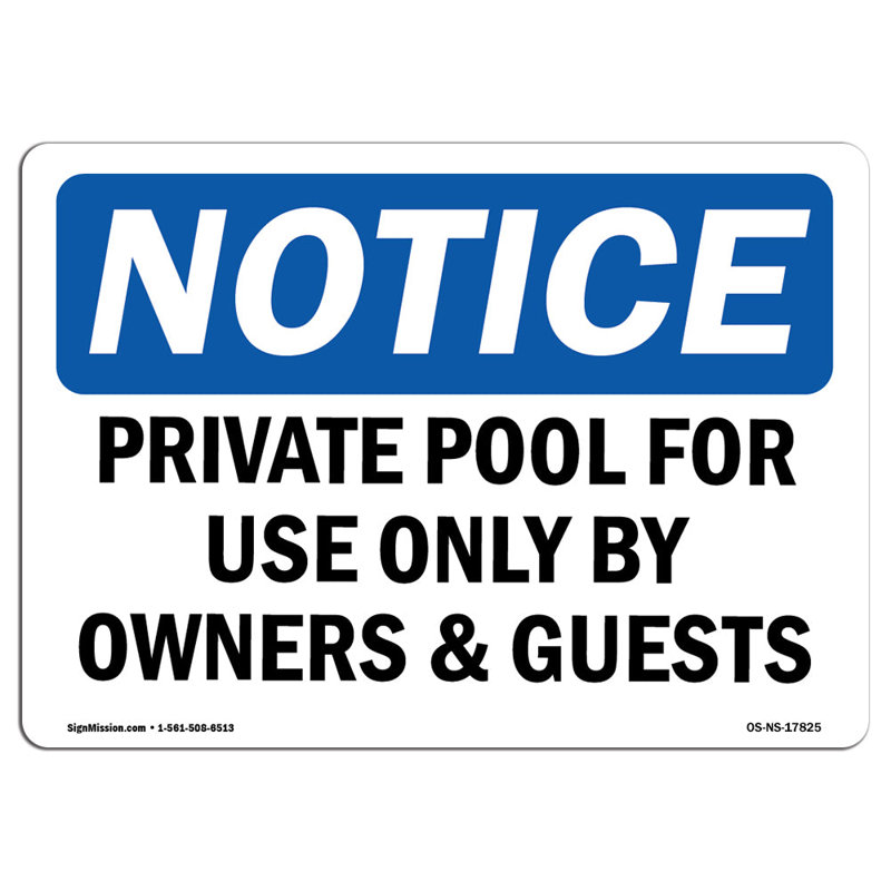 Private Pool for Use Only by Owners and Guests Sign