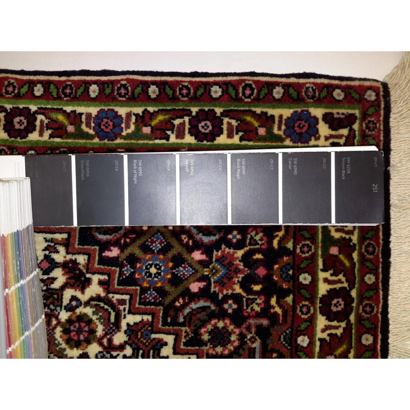 Tapis ivoire / rouge / bleu en laine et coton 1 pi 9 po x 2 pi 1 po Wedad