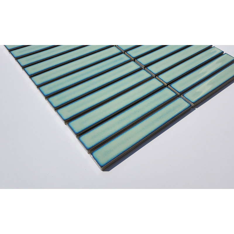 Carrelage mosaïque à bord droit 6 "x 1", Turquoise