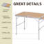 Tibbits Rectangular Wood Metal Folding Outdoor Camping Table , 90cm cm W 60cm cm D