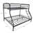 Heavy Duty Twin-Over-Full Metal Bunk Bed, Easy Assembly With Enhanced Upper-Level Guardrail, Black