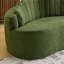 Canapé courbé à deux places entièrement comprimé, assise longue durée sans effondrement, dossier amovible, tissu chenille vert, style simple et rétro, convient aux petits espaces et aux appartements-390976547
