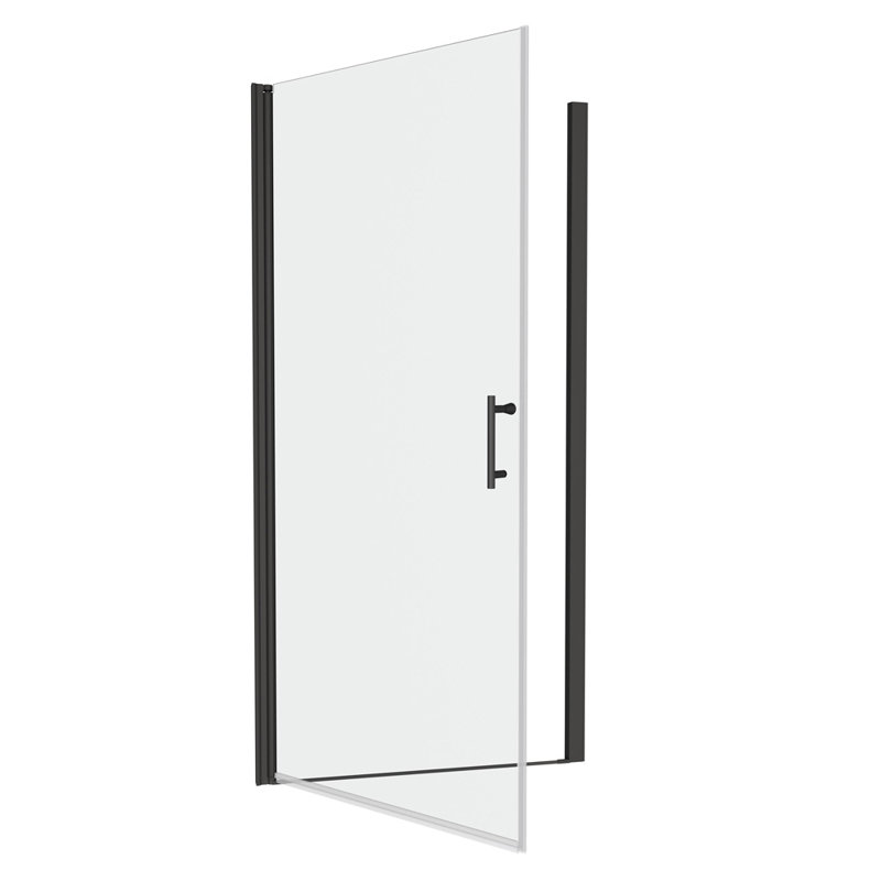 Universal Pivot Shower Door, Matte Black