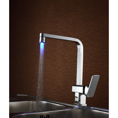 Robinet de cuisine à poignée simple avec lumière DEL et robinet à fixation sur comptoir