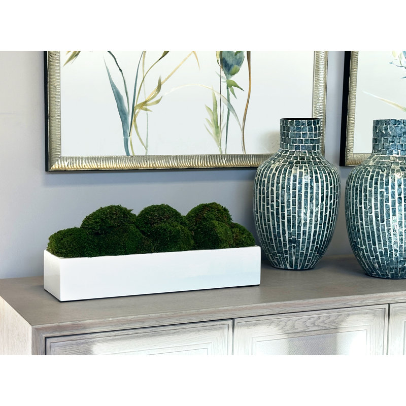 Jardinière Nature's Nostalgia Moss en Fiberstone, Blanc, H 7 po x l 16 po x P 7 po