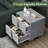 Dulane 3 Pieces Modern Highlgloss Bedroom Set, Gray-114141063