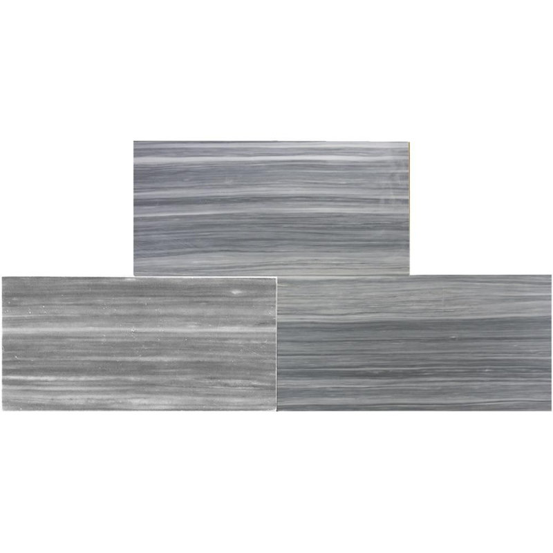 12 in. x 24 in. Stone Tile, Polished Bardiglio Scuro