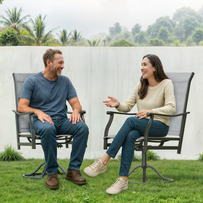 Outdoor PVC-coated polyester Swivel Dining Armchair
