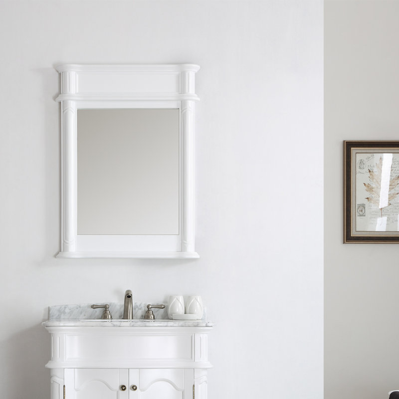 Puleo Flat Wall Mirror, White Finish