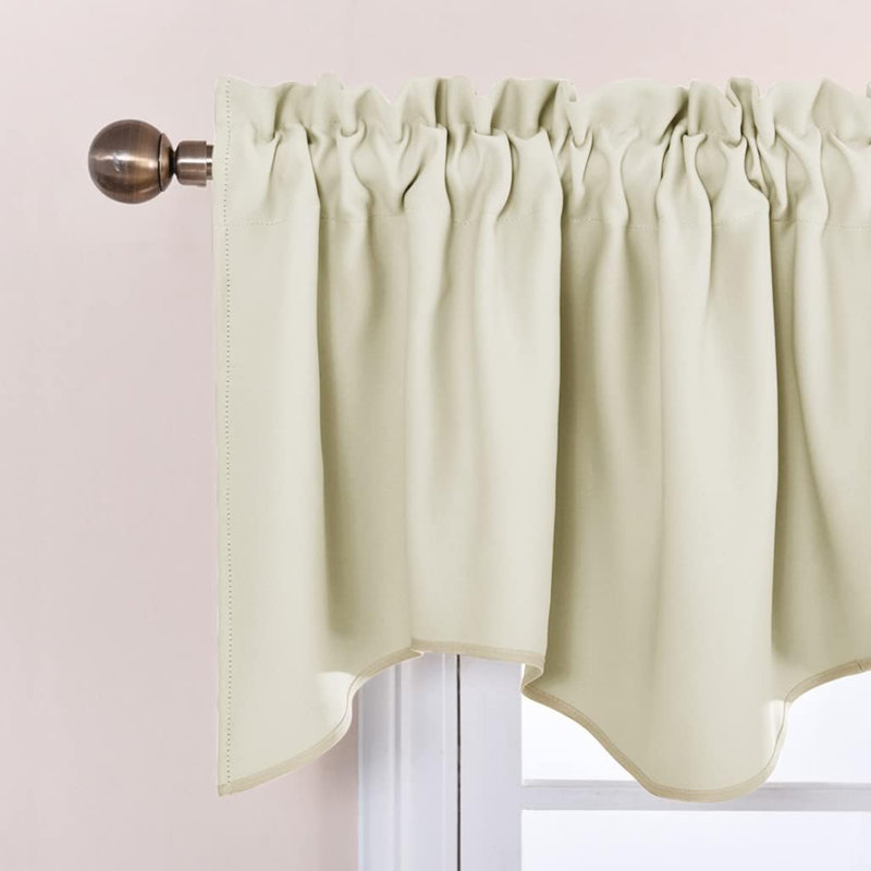 Blackout Curtain Valance For Kitchen Windows, Home Decorative Rod Pocket Short Curtain Drape For Bathroom/Living Room/Bedroom, 52" W X 18" L,