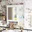 Armoire de salle de bain à miroir murale, blanche, 1 porte, tablettes réglables pour armoire de salle de bain organisée avec grand miroir, tablettes peintes-109061543