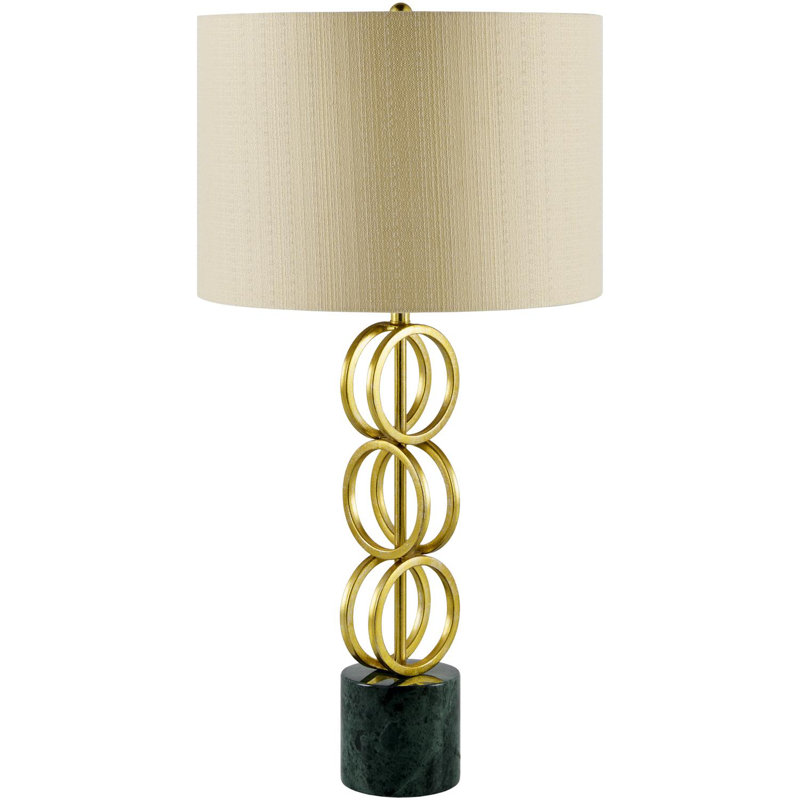 Lampe de table Parham, Or/noir, Beige
