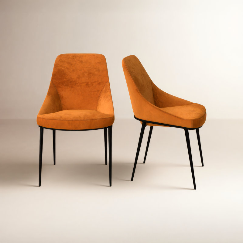 Upholstered Dining Chair, Burnt Orange