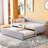 Twin Size Upholstered L-Shaped Upholstered Daybed With Pop Up Trundle, Gray
