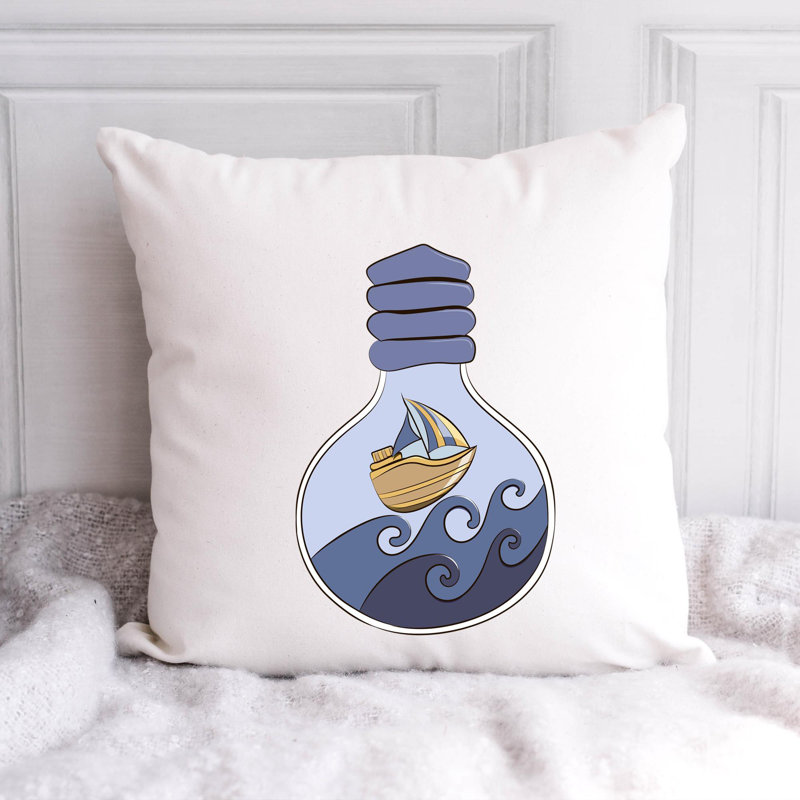 Nautical Sea Life_28 - Coussin décoratif inclus, H 16 po x l 16 po