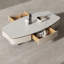 Table basse blanche en forme de pierre frittée en acier inoxydable-1348869990