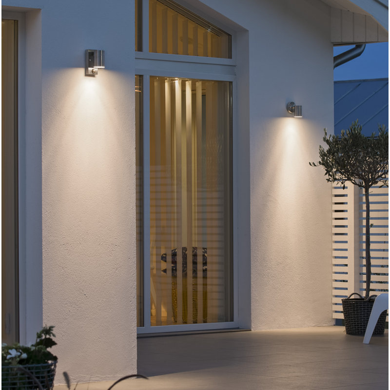 Modena 14cm H Outdoor Armed Sconce, Stainless Steel