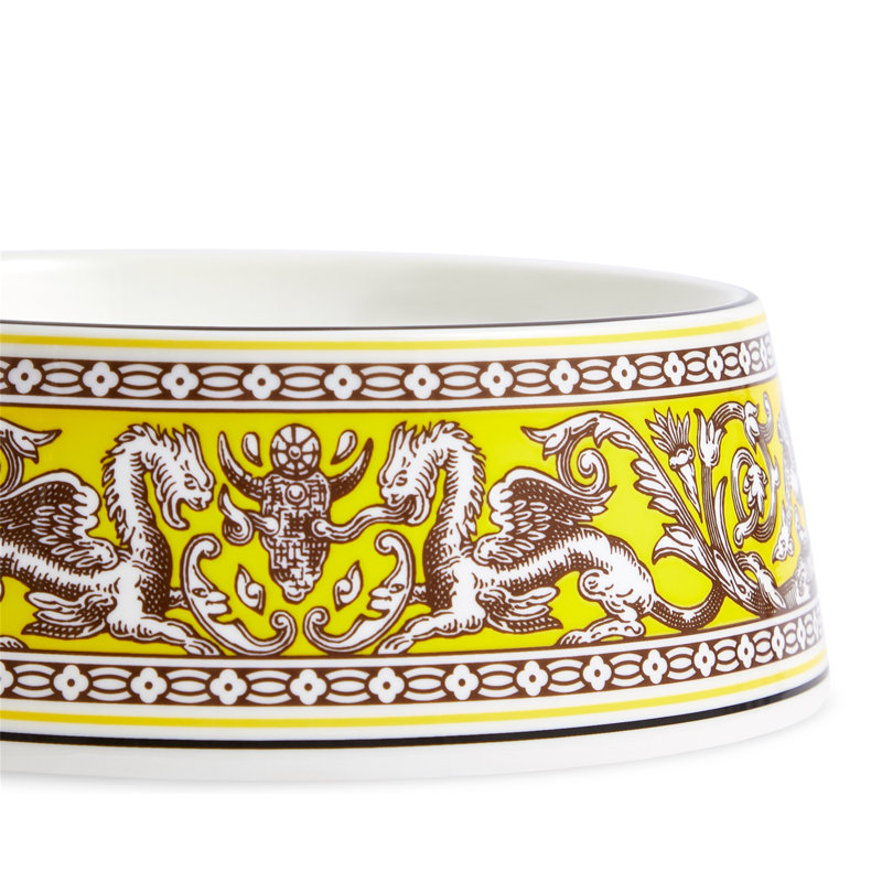 Florentine Citron Pet Bowl 21cm 8.2in, Yellow