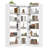  6 Tiers Corner Bookshelf And Bookcase With Baffle, 63.1" Tall Modern L-shaped Storage Display Book Shelf Industrial Bookshelves For Bedroom, Living Room, Kitchen, Home Office, White-1143630334