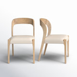 Hamish 18'' H Linen Blend Upholstered Oak Side Chair