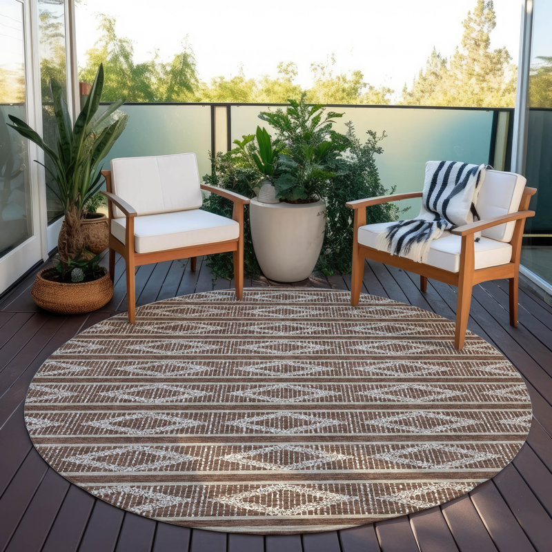  Tapis mauve intérieur / extérieur lavable à la machine ACN1029, Rond 8 pi