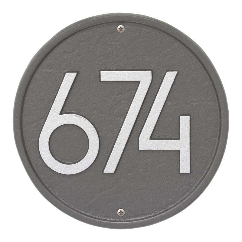 Plaque d'adresse murale 1 ligne personnalisée, Étain/Argent, Oui