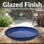 Round Glazed Ceramic Flower Pot Saucer Set of 2 - Fits 12" Planters - Blue-897659737-897659748