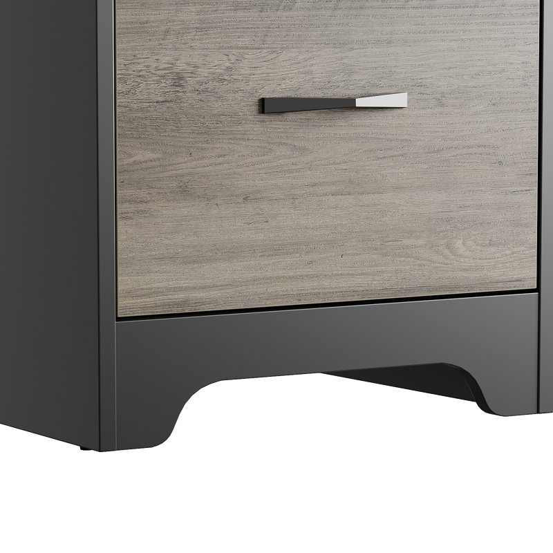Daylie 59''  Executive Desk with File and Storage Drawers and Cabinet, Computer Writing Desk with Keyboard Tray and 2 Open Compartments for Home Office