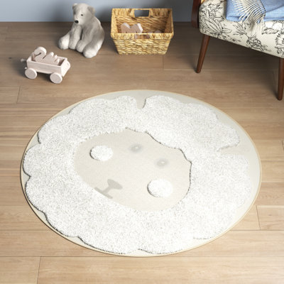 Carli Round Animal Print Polypropylene Plastic Rug