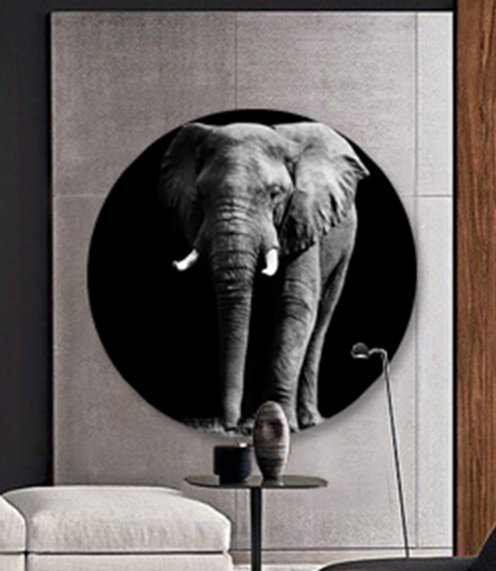 Elephant Frontal Print, 24" H x 24" W x 2.5" D