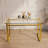 Glamorous 51" Dining Table With Tempered Glass And Chromed Legs-1117375805