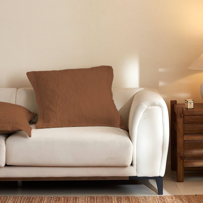 Ensemble de 2 taies décoratives européennes en coton 26 po x 26 po, Brown