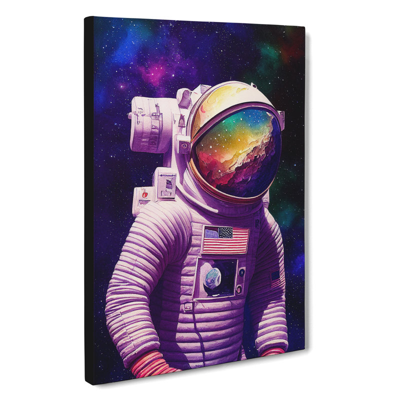 Astronaut Above Earth - Wrapped Canvas, 76cm H x 50cm W x 3cm D