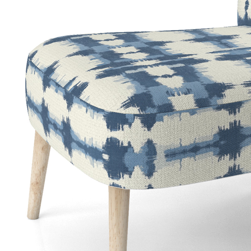 Chaise rembourrée moderne - Chaise d'appoint Horizon Ikat Blue, Chaise d'appoint sans accoudoirs