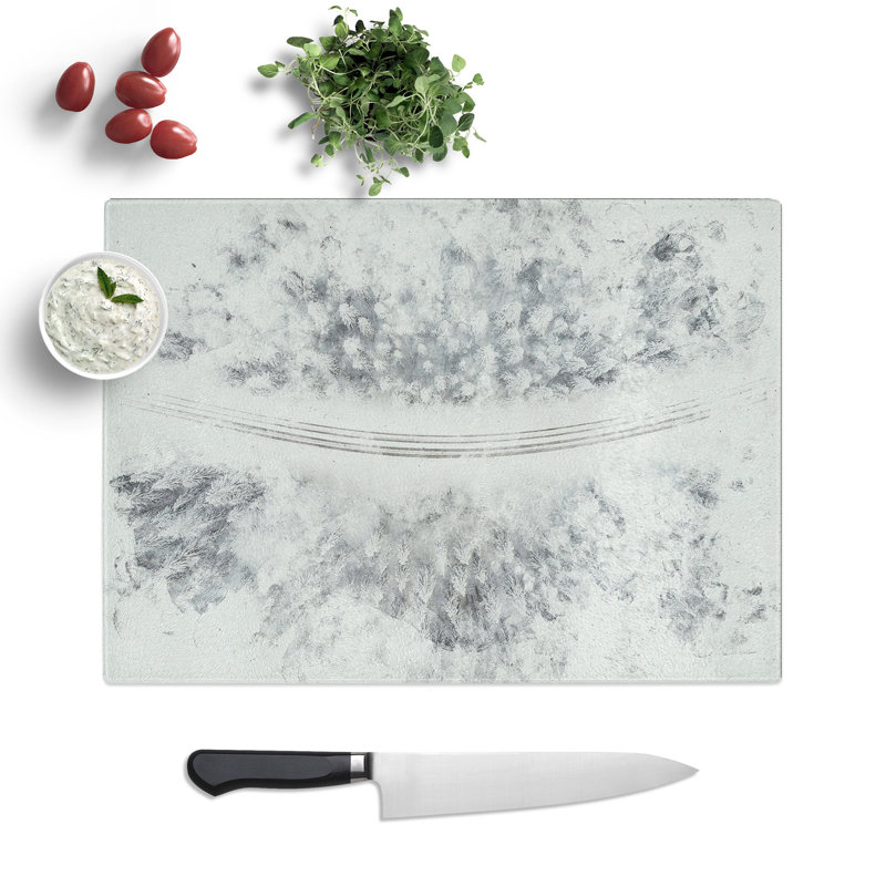 Tempered Glass Winter Road Watercolour Chopping Board, 28.5 cm x 39 cm