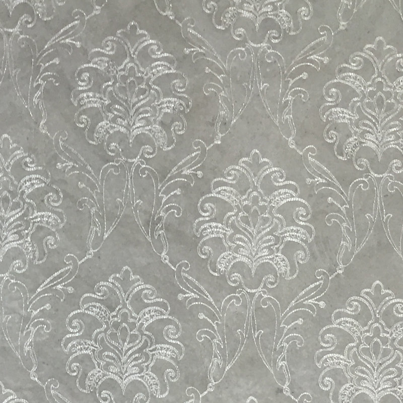 Metallic Damask Sheer | Sheila Fabric_SHEILA, Ivory