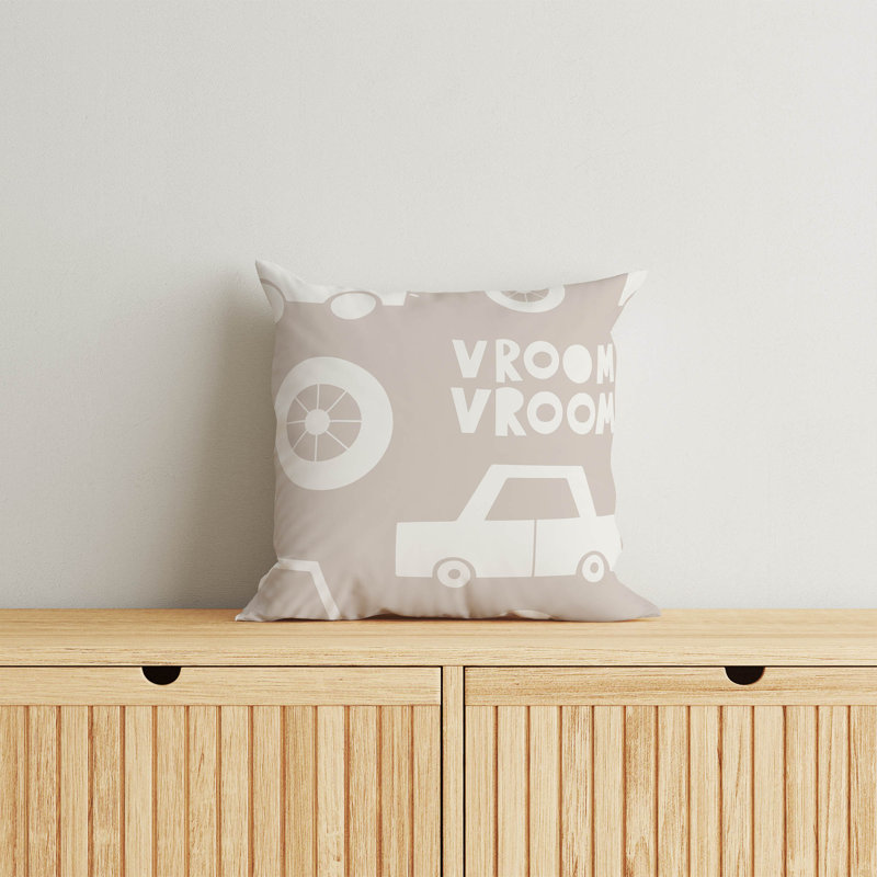 Coussin Vroom, H 18 po x l 18 po, Taupe