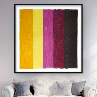 Live Stripes - Contemporary Orange Framed Matted Print Decor