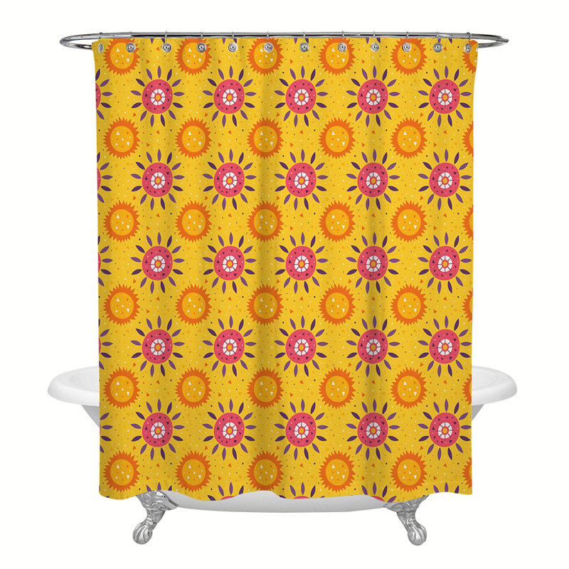 Rideau de douche simple avec crochets, H 72 po x l 70 po