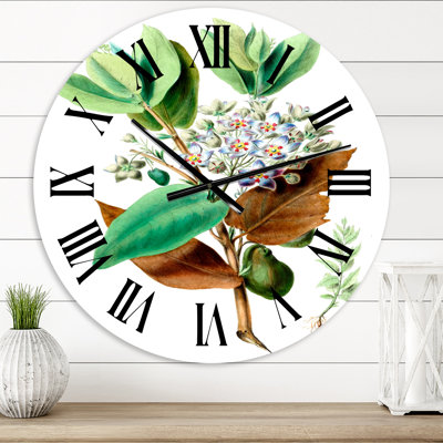 Vintage Plant Life XXV III - Horloge murale traditionnelle