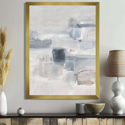 "Gray Minimalisme Simple Shapes", reproduction d'art sur toile encadrée, "Abstract Shapes"