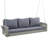 GO 69" PE Wicker 3-Person Porch Swing With Chains, Large Patio Swing Bench With Cushions For Backyard, Garden, And Poolside, Gray69"-1200341688